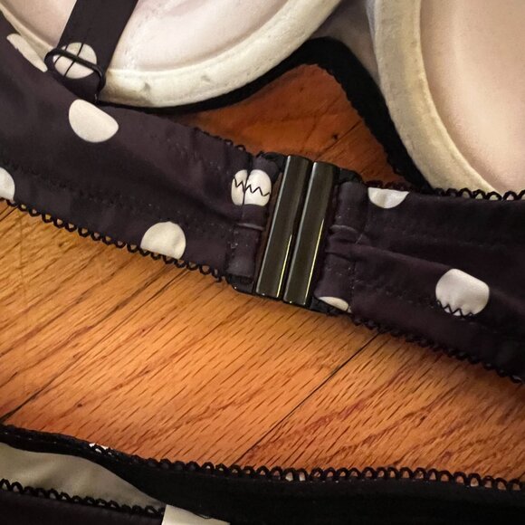 Elegant Black and White Polka Dot Bikini Top - Picture 8 of 8